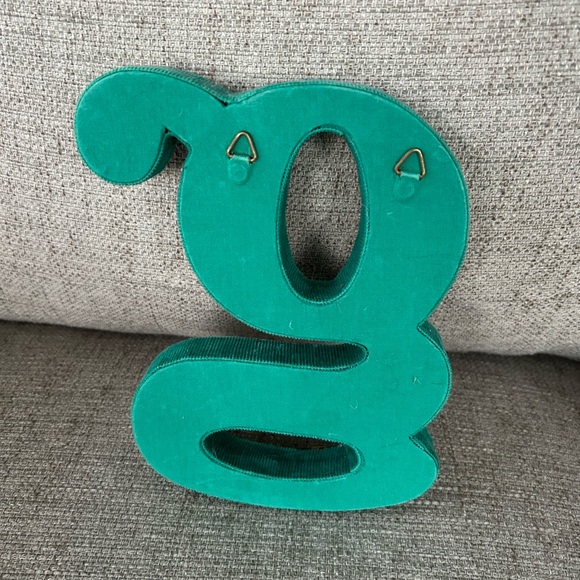 Anthropologie Quilted Embroidered Letter G - Picture 2 of 2